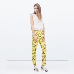 Zara Yellow Floral Women's Pants